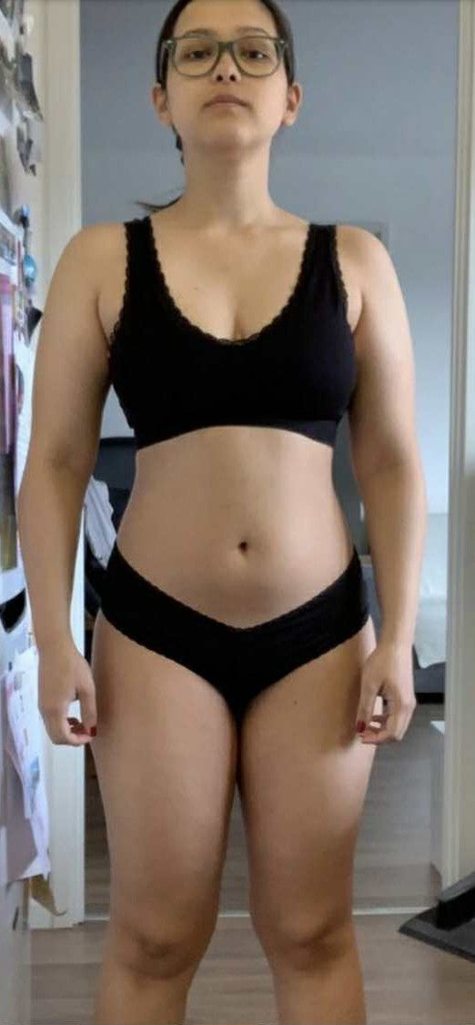 Synlig skillnad runt midjan efter regelbunden användning. – efter